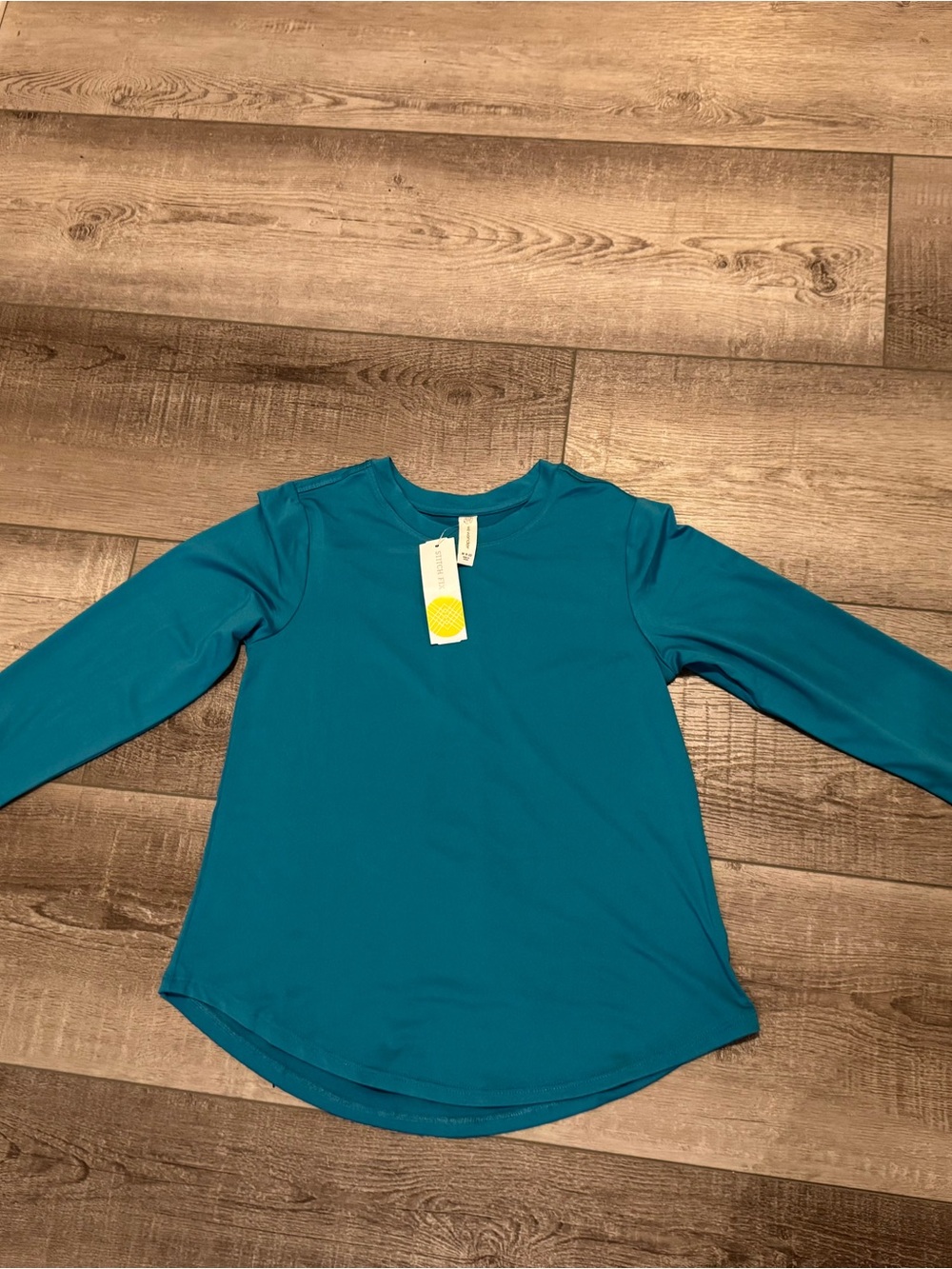 We Wander Long Sleeve Crewneck Top - Teal Blue